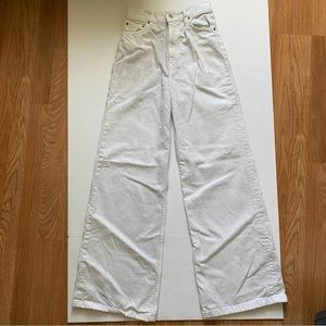 Zara High-Waisted White Trute Wide Leg Jean Pants